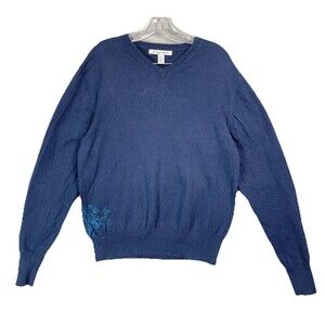 Jimmy'Z Men L Vintage Sweater VNeck Angora Soft Graphic Crest California Gryphon